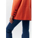 Faux Leather Blazer Orange Women's Jacket