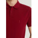 Süvari 100% Cotton Slim Fit Polo Neck Claret Red Men's T-Shirt