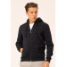 Süvari 3 Thread Hooded Zipper Navy Blue Sweatshirt