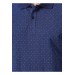 Süvari Wide Cut Printed Polo Neck Blue Men's T-Shirt