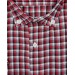 Süvari Wide Cut Patterned Short Sleeve Red Men's Shirt