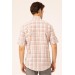 Süvari Loose Cut Red Patterned Pocket Full Cotton Men's Short Sleeve Shirt