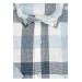 Süvari Wide Cut Cotton Blue Patterned Men's Shirt With Pocket