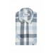 Süvari Wide Cut Cotton Blue Patterned Men's Shirt With Pocket