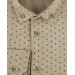 Süvari Slim Fit Printed Flannel Long Sleeve Beige Men's Shirt