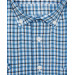 Patterned Short Sleeve Blue Single Pocket Men's Shirt