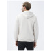 Süvari Hooded Zipper Collar Regular Fit Plain Ecru Sweatshirt