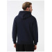 Süvari Hooded Zipper Collar Regular Fit Plain Navy Blue Sweatshirt