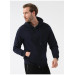 Süvari Hooded Zipper Collar Regular Fit Plain Navy Blue Sweatshirt