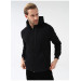 Süvari Hooded Zipper Collar Regular Fit Plain Black Sweatshirt