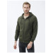 Süvari Hooded Zipper Collar Regular Fit Plain Green Sweatshirt