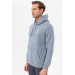 Hooded Collar Regular Fit Plain Light Blue Sweatshirt