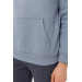 Hooded Collar Regular Fit Plain Light Blue Sweatshirt