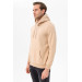 Hooded Collar Regular Fit Plain Beige Sweatshirt