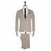 Beige Slim Fit 6 Drop Embroidered Blazer Formal Men's Suit Set