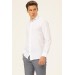 Süvari Slim Fit White Straight Men's Shirt