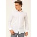 Süvari Slim Fit White Straight Men's Shirt