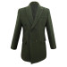 Süvari Slim Fit Double Breasted Green Woolen Coat