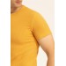 Süvari Slim Fit Waffle Patterned O Neck Yellow Tshirt