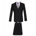 Süvari Black Embroidered Slim Fit Men's Formal Suit Set
