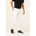 Süvari Super Slim Fit White Denim Trousers
