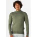 Green Men's Acrylic High Neck Knitwear Blouse / Sweater