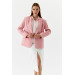 Single Button Blazer Powder Pink Women's Jacket