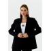 Single Button Blazer Black Women's Jacket