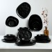 Tetra Matte Black Dinnerware 24 Pieces For 6 Persons