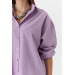 Long Sleeve Shirt Shorts Lilac Women's Suit