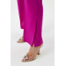 Slit Detailed Wide Leg Fuchsia Women's Trousers