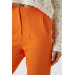 High Waist Flato Orange Women's Trousers