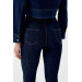 High Waist Lycra Skinny Navy Blue Women's Jeans