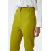 High Waist Buckle Detail Oil Green Women's Trousers