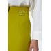 High Waist Buckle Detail Oil Green Women's Trousers