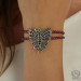 925 Sterling Silver Garnet Stone Butterfly Bracelet