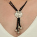 925 Sterling Silver Onyx Stone Fringe Necklace
