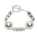 925 Sterling Silver Pink Pearl Stone Antique Bracelet