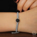 925 Silver Black And White Zircon Stone Double Sided Gray Knitted Bracelet