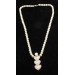 925 Sterling Silver Stone Heart Model Pearl Necklace