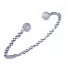 925 Sterling Silver Bracelet With White Stone Balls