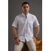 Advante Short Sleeve Pocket Comfortable Cut Collar Button Thin Linen Shirt