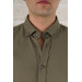 Textured Slimfite Men's Shirt With Advante Collar Buttons