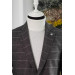 Apartro Classic Cut Double Sleeve 4 Drop Winter Plaid Men's Single Jacket