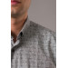 Bican Men's Wide Cut Patterned Thick Fabric Winter Shirt With Pockets