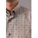 Bican Men's Wide Cut Patterned Thick Fabric Winter Shirt With Pockets