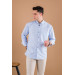 Bican Classic Cut Shirt With Pocket Patterned Cotton Long Sleeve Shirt