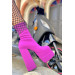 Cara Purple Women's Double Platform Matte Stretch Heeled Boots