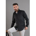 Dorss Slimfi̇t Men's Thin Cropped Velvet Shirt