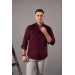 Dorss Slimfi̇t Men's Thin Cropped Velvet Shirt